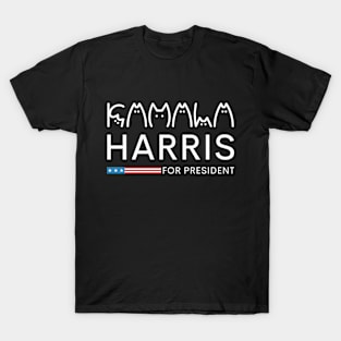 childless cat ladies Kamala Harris for president cat lady T-Shirt